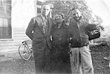Elva Dooley with sons-in-law Ralph Cairns and Fritz Escher, undated.
